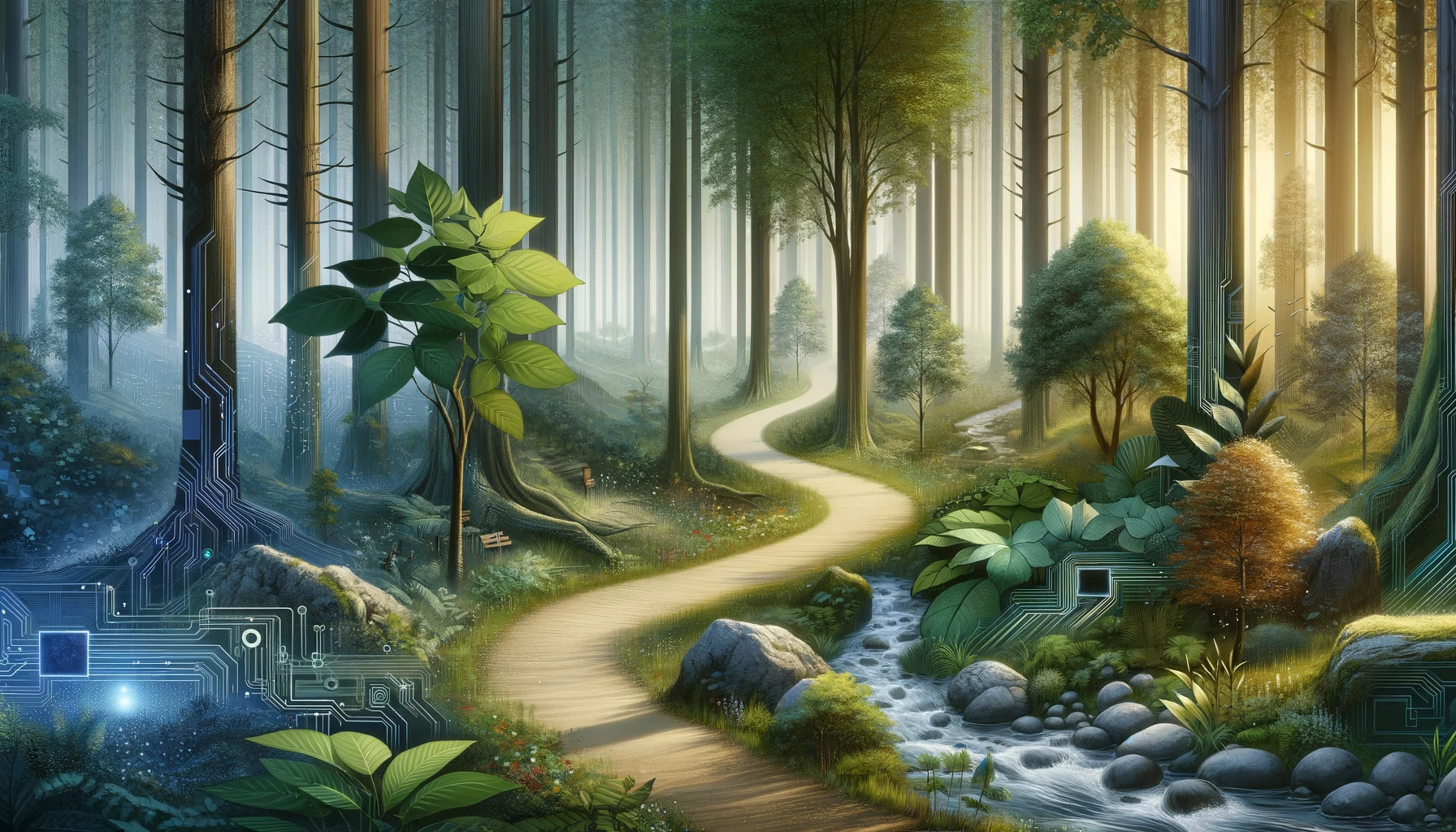A winding road through a forest symbolizing a website design strategy