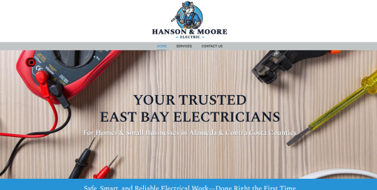 Hanson Electrical website designed by Grassroots Consulting