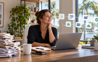 Palm Beach County business owner using digital systems to automate repetitive business tasks