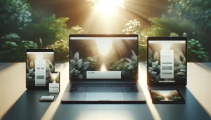 3 optimized website devices sitting on a desk in palm beach florida
